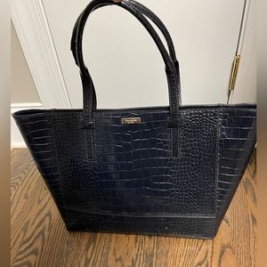 Kate Spade Navy leather croc tote bag (perfect for laptops!)